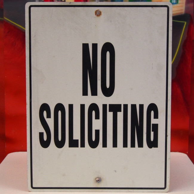 No Soliciting Blechschild