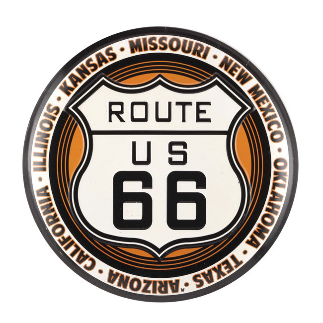 Route 66 Blechschild abgerundet