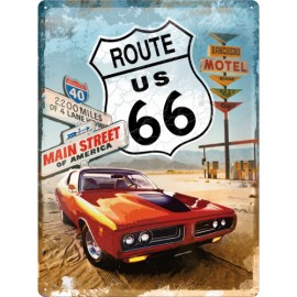 Blechpostkarte Route 66